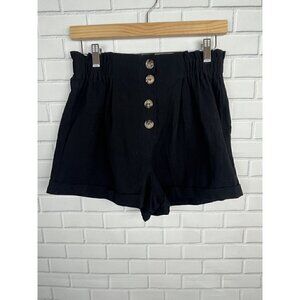 Black Shein Paper Bag Linen Shorts Womens Small New Without Tag Never worn